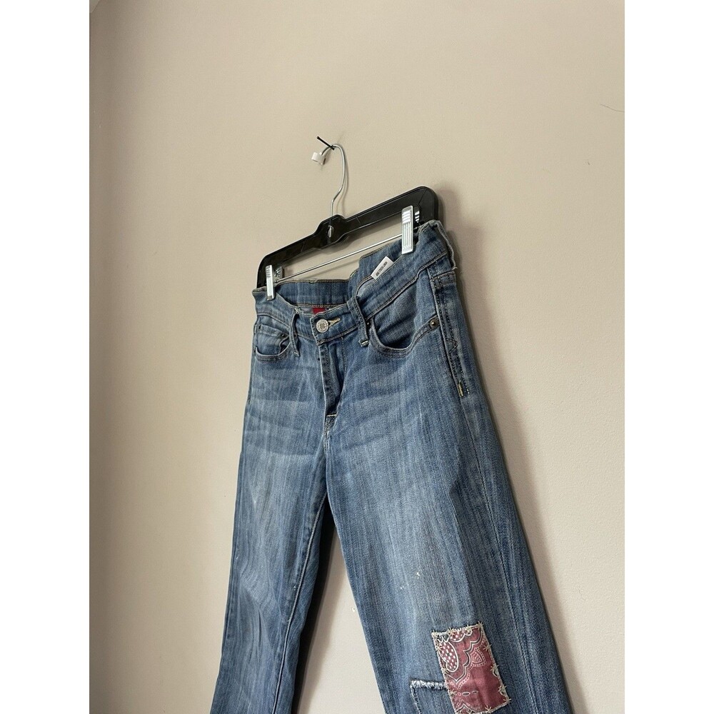 Lucky Brand  Vintage Patched Mid Rise Crop Jeans Light Wash Denim Size 2 /26